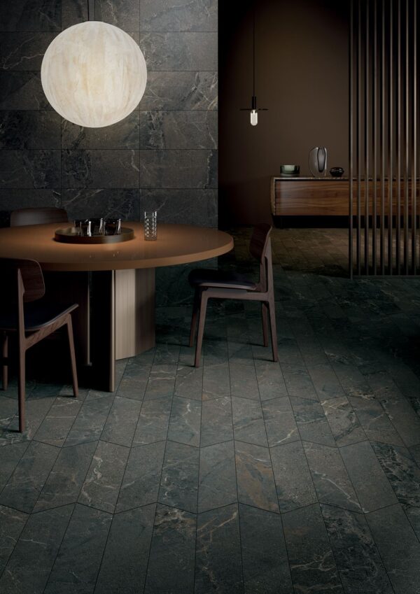 Vloer-/Wandtegel Gramma 72 Dark 49.8x14.5 Antraciet/Zwart