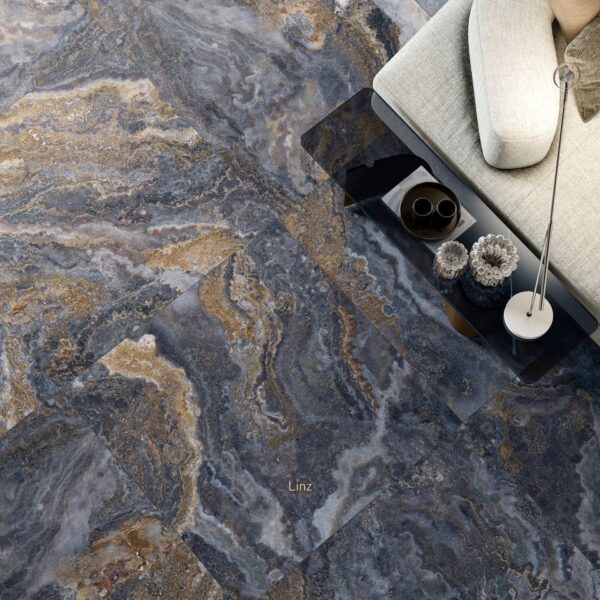 Wandtegel Linz Blue PL 120x120 Blauw