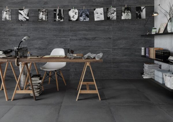 Vloer-/Wandtegel Land Black 60x60 Zwart