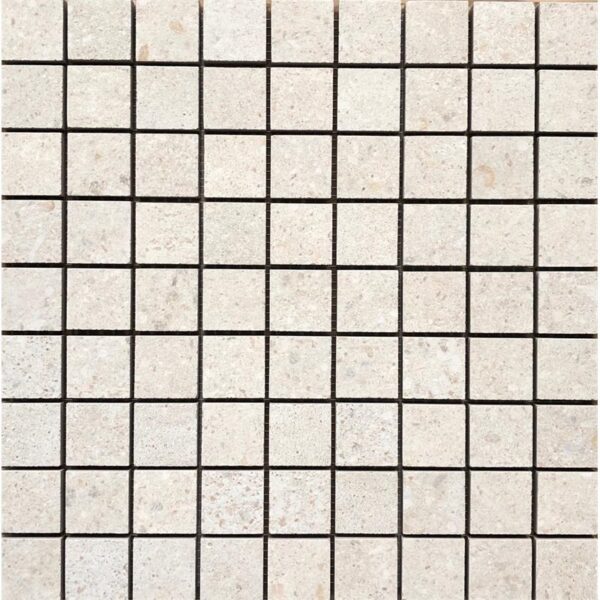 Mozaïektegel Beton Bianco 30x30 Wit