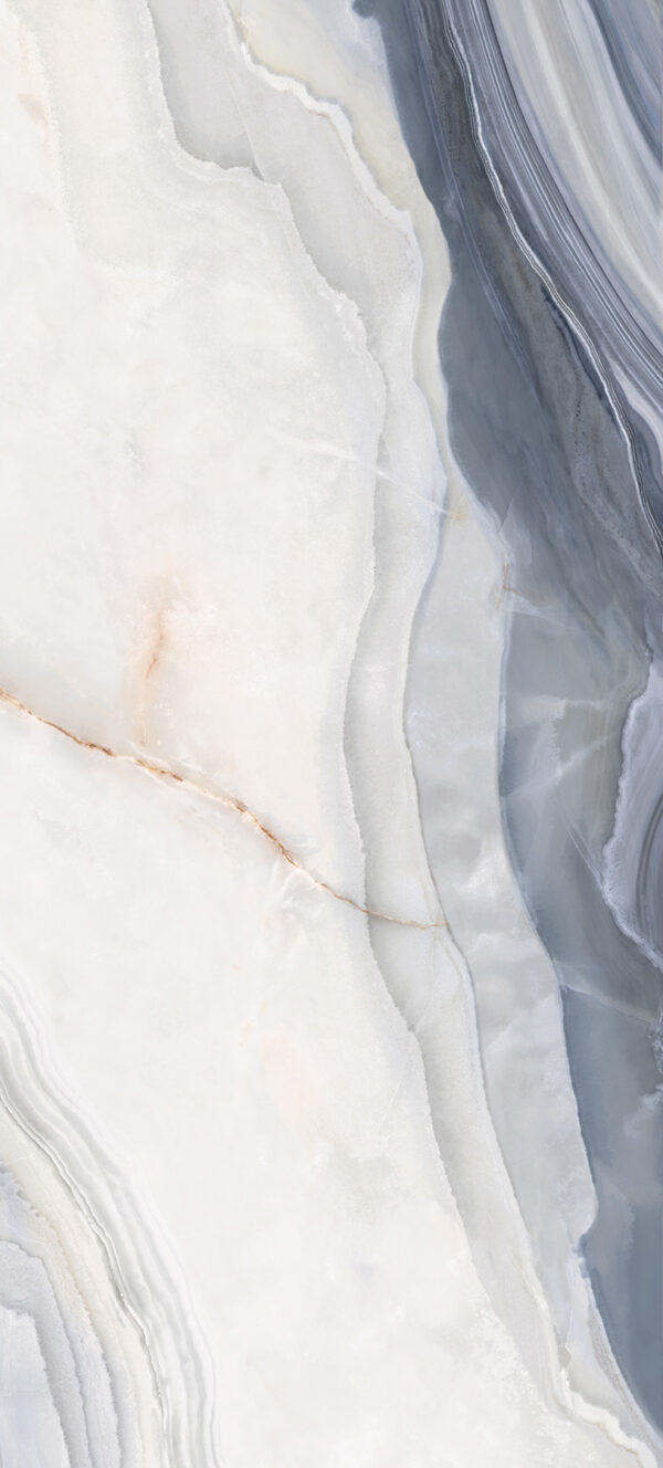 Vloer-/Wandtegel Agata Blue Glans 120x270 Blauw/Wit