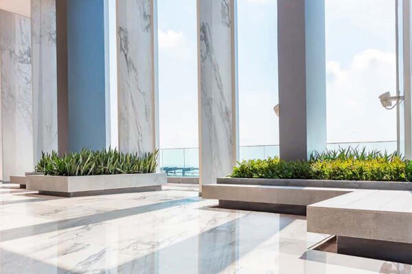 Vloer-/Wandtegel Bernini Glans 120x270 Wit/Grijs