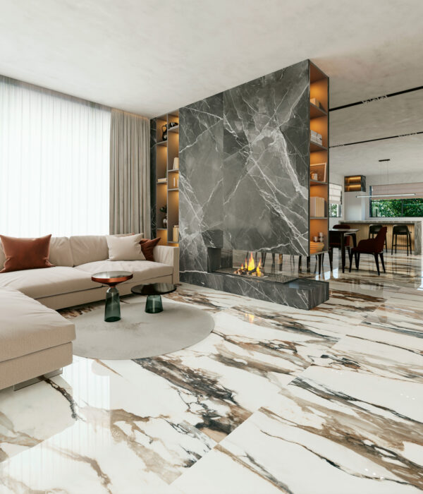 Vloer-/Wandtegel Calacatta Gold Mat 30x60 Wit/Bruin/Goud