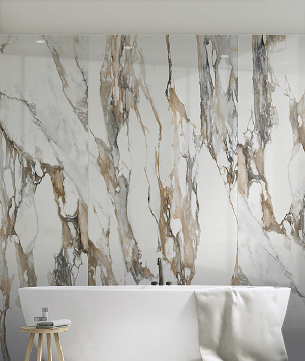 Vloer-/Wandtegel Calacatta Gold Mat 60x60 Wit/Bruin/Goud