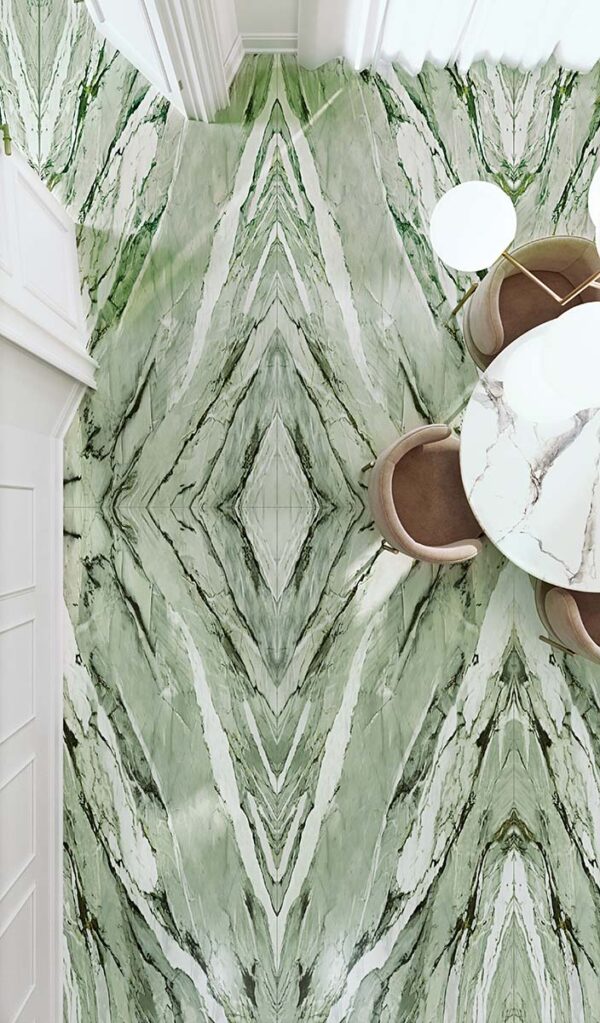 Vloer-/Wandtegel Calacatta Mint Glans 60x120 Groen