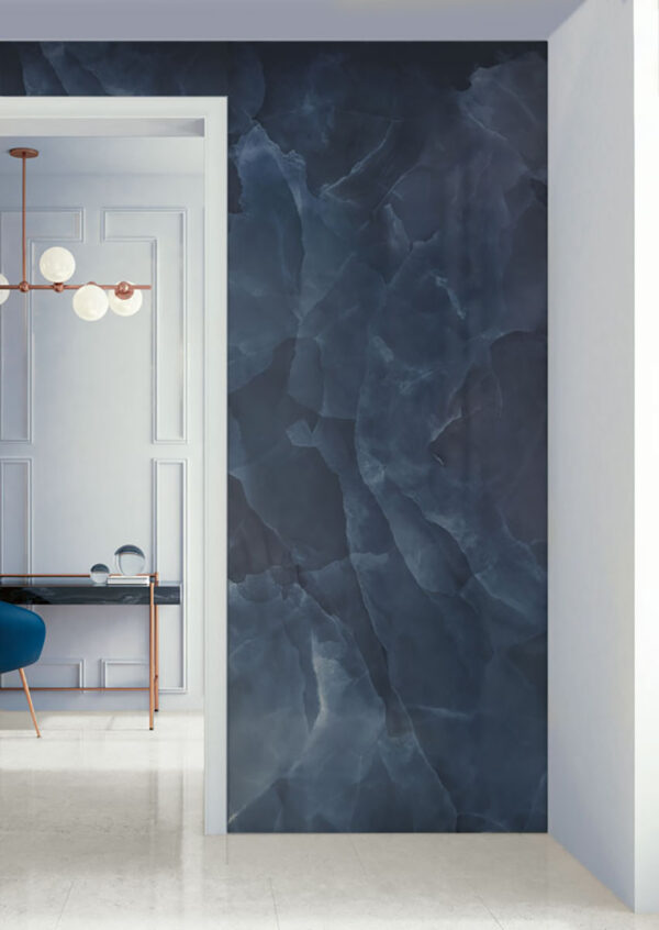 Vloer-/Wandtegel Onyx Blue Glans 120x270 Blauw