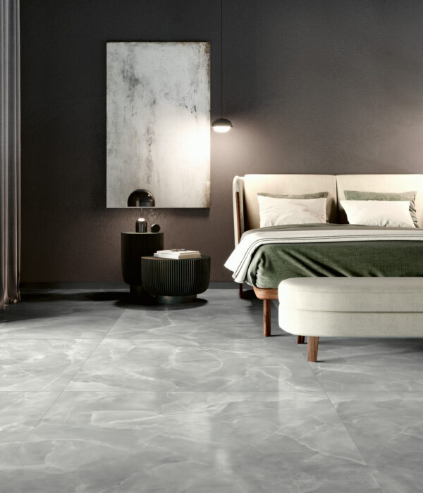 Vloer-/Wandtegel Onyx Grey Glans 120x270 Grijs