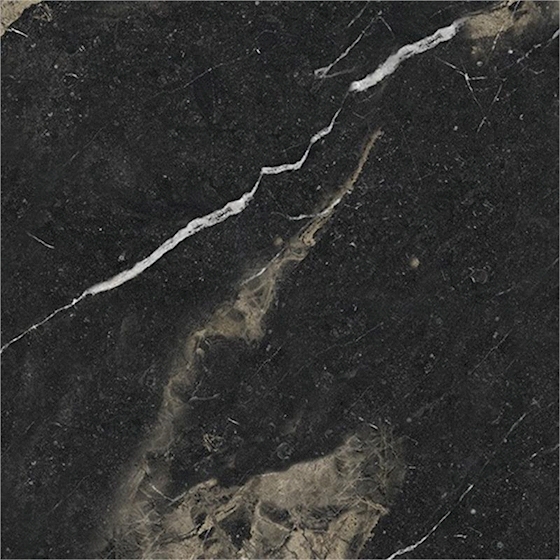 Vloer-/Wandtegel Pierre Black Glans 120x120 Zwart/Beige/Goud