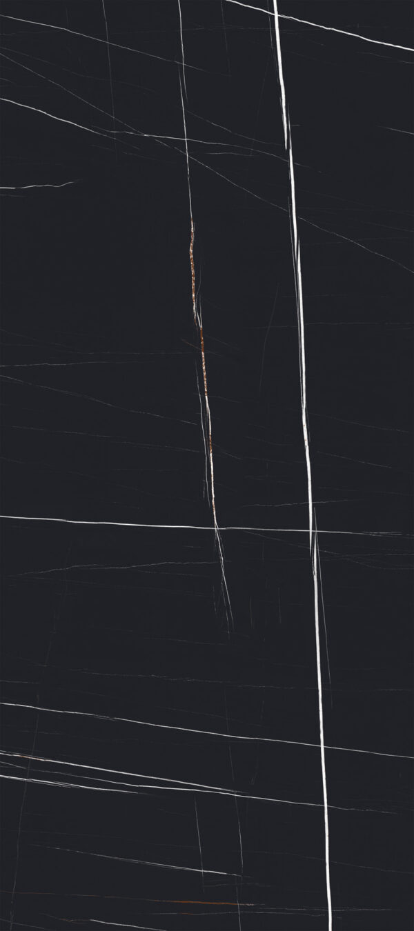 Vloer-/Wandtegel Sahara Noir Black Glans 60x120 Zwart