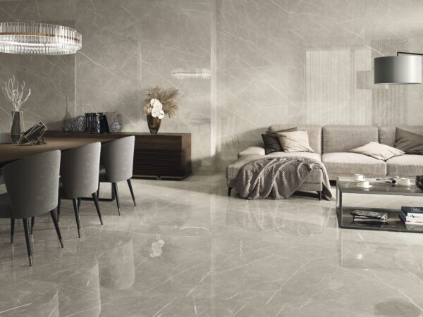 Wandtegel Taupe Glans 33x100 Grijs/Bruin