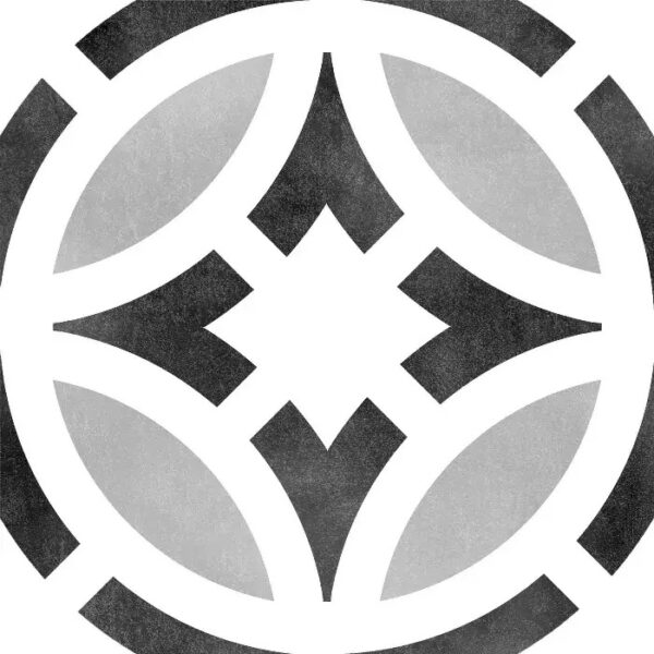 Vloer-/Wandtegel Decor Star 15x15 Wit/Zwart