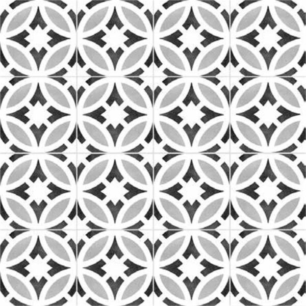 Vloer-/Wandtegel Decor Star 15x15 Wit/Zwart