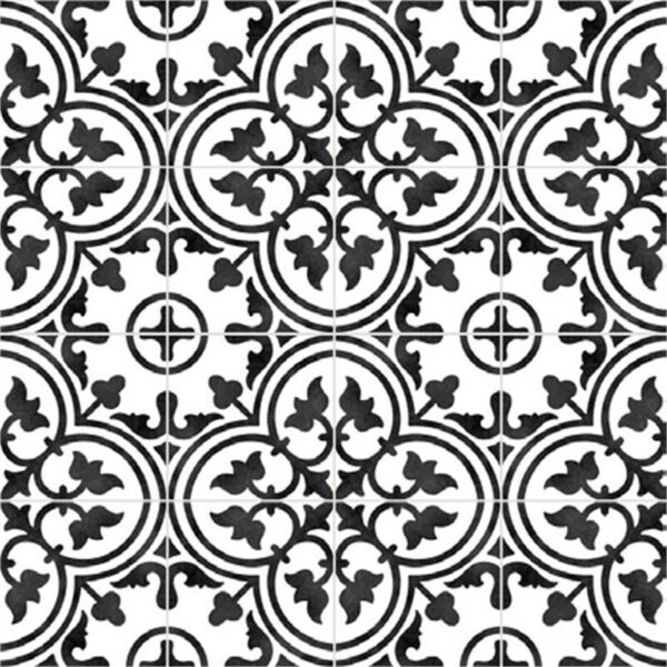 Vloer-/Wandtegel Decore Clover 15x15 Wit/Zwart