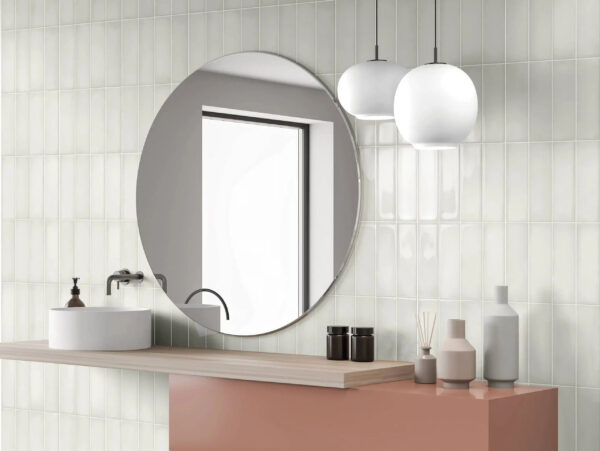 Wandtegel Alphine White Glans 6.9X24 Wit