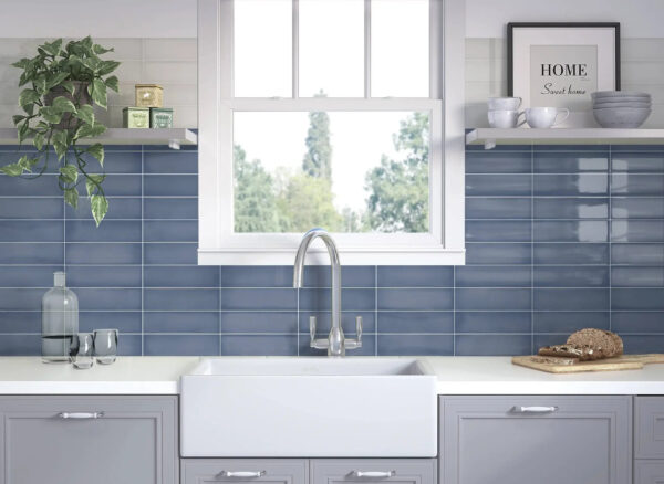 Wandtegel Steel Blue Mat 6.9X24 Blauw