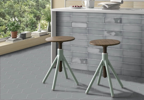 Wandtegel Pearl Grey Glans 6.9X24 Grijs