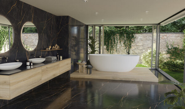 Vloer-/Wandtegel Saint Laurent 60x120 Zwart Mat