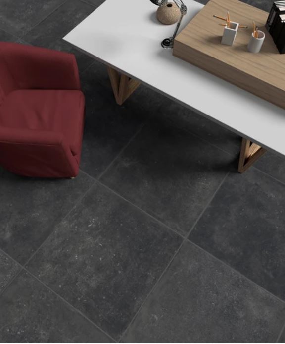 Vloer-/Wandtegel Heritage Charcoal 90x90 Zwart/Antraciet