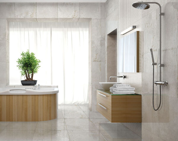 Vloer-/Wandtegel White 60x60 Wit/Grijs