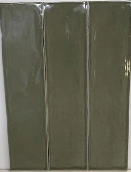 Wandtegel Olive Glans 7.5x30 Groen